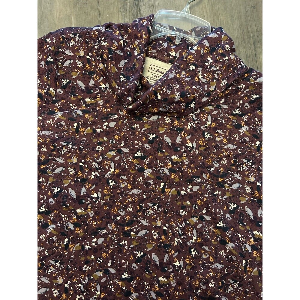 L.L. Bean Women's 100%Supima Cotton Cowl Neck Long Sleeved Shirt, Size LP Petite